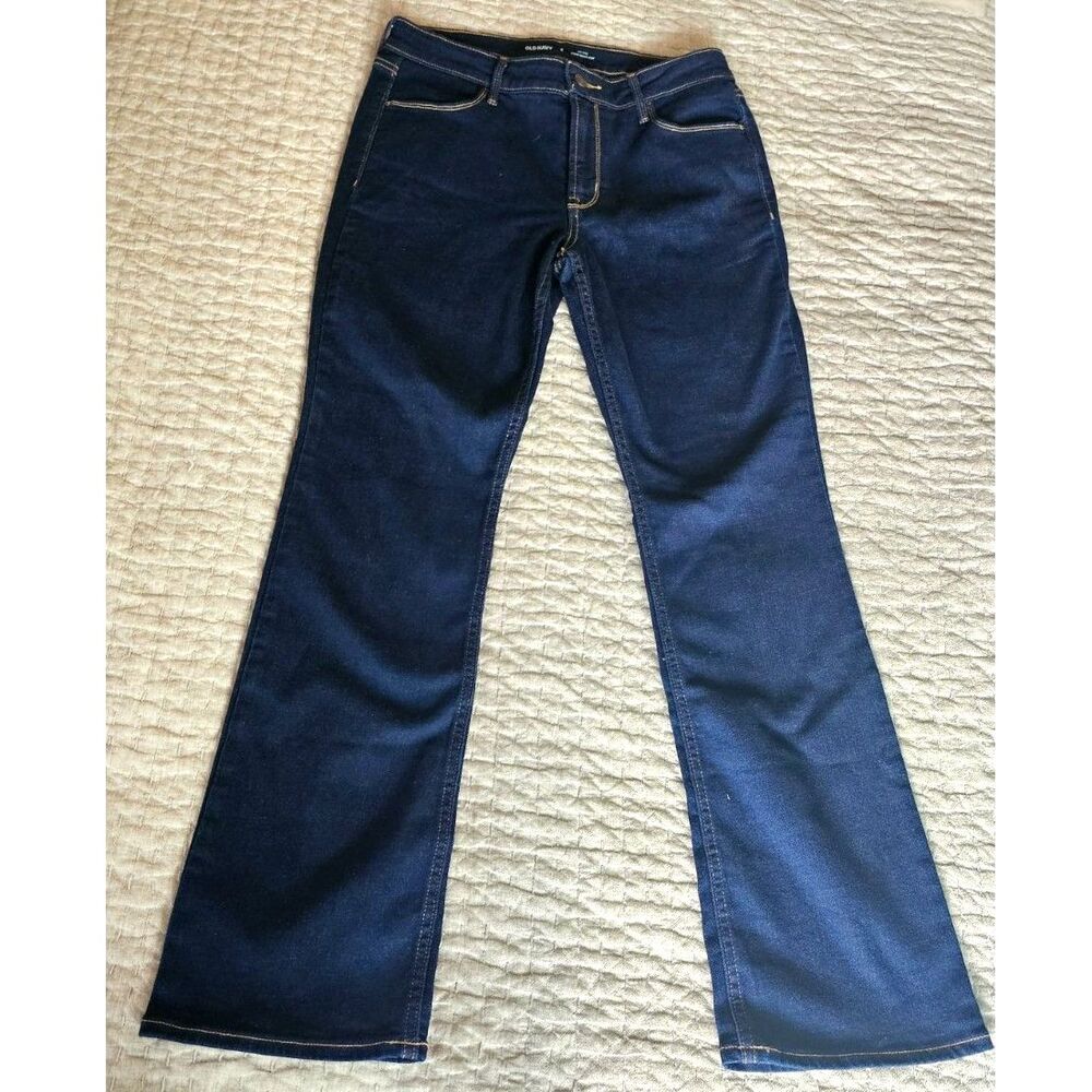 Women's Old Navy Wow Bootcut Dark Wash Jeans Size 8 Mid Rise Casual Dressy